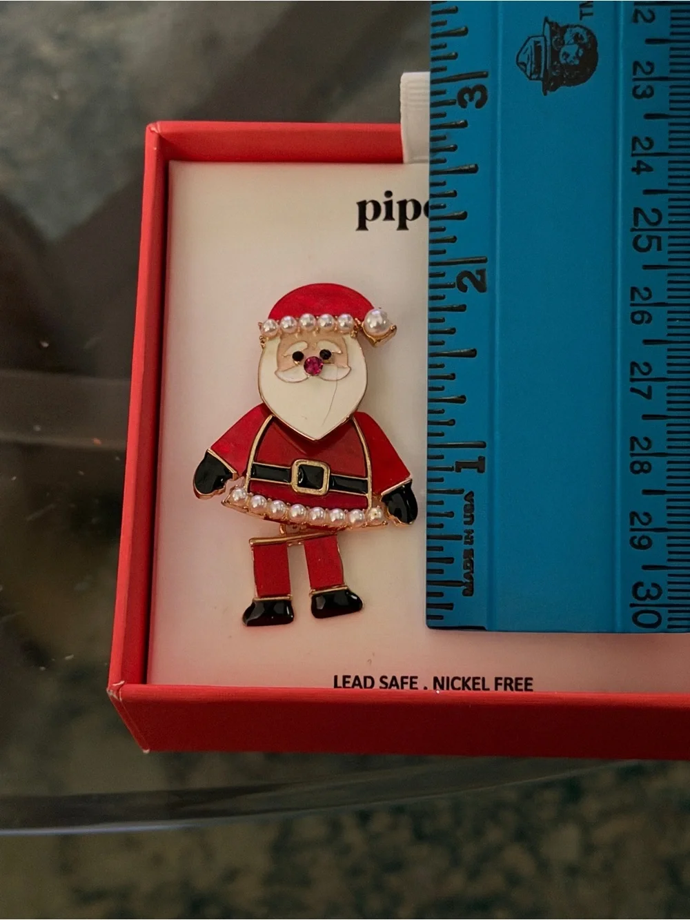 Piper.k Santa Stud Earrings Jointed & Beaded
